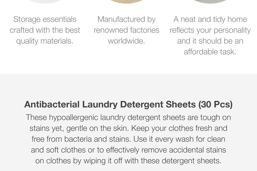 Antibacterial Laundry Detergent Sheets (30 Pcs)