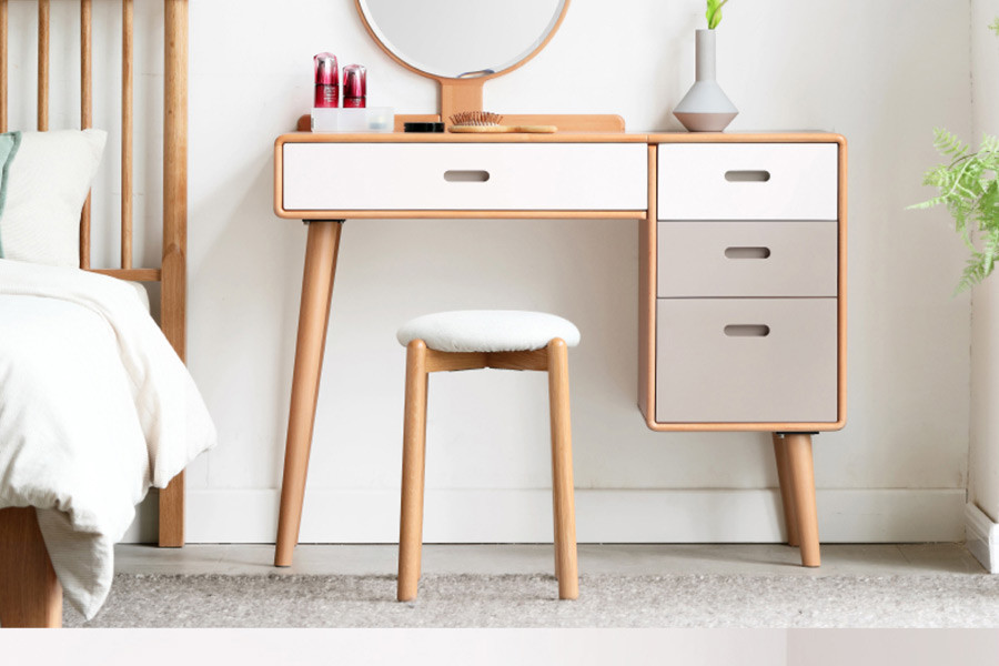 Lauren Dressing Table With Mirror, Vanity With Bench And Mirror