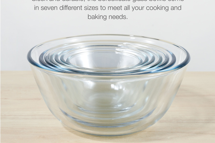 Borosilicate Glass Mixing Bowls (Set Of 7)
