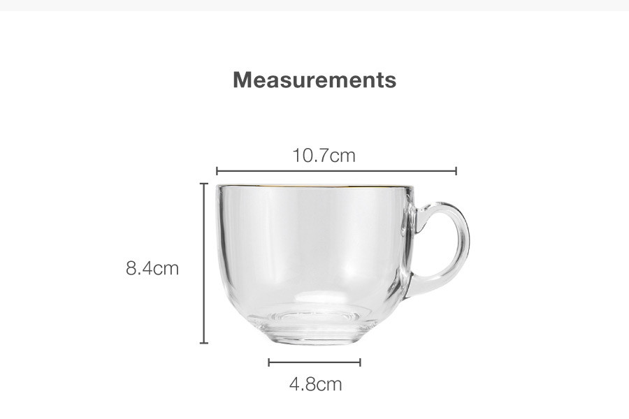 Gold Rimmed Glass Coffee Cup