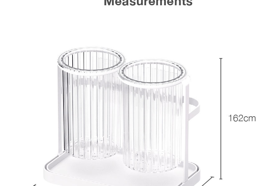 Twin Transparent Utensils Holder