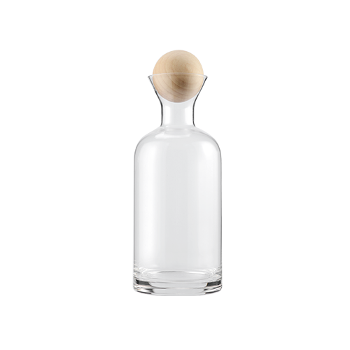 Crystal Water Carafe With Wooden Ball Stopper