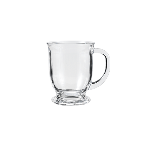 Footed Glass Mug With Handle