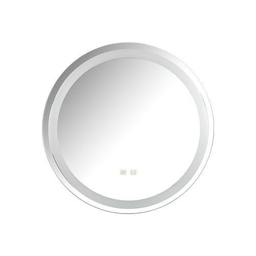 LED Bathroom Mirror With Dual Touch Keys & Time Display