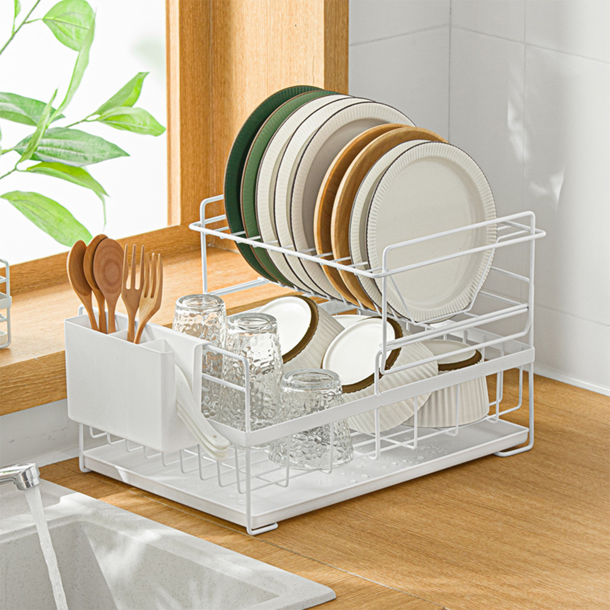 2 layer Dish Drying Rack Kitchen Counter Sink Dish drainer Organizatio –  Gouri Kitchen