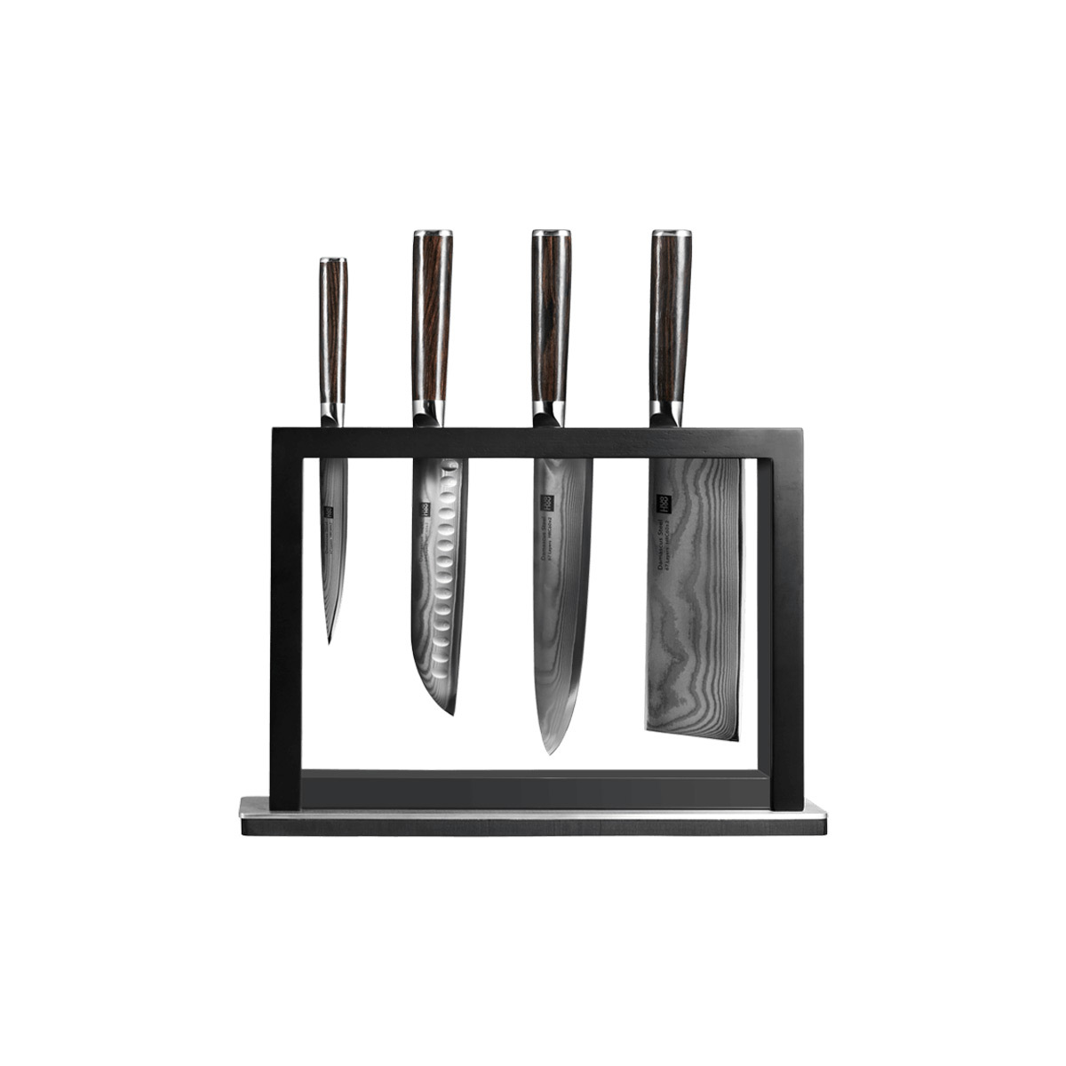 ZHUJIABAO Black Kitchen Knife Block Set with Acrylic Stand 6PCS Profes —  CHIMIYA