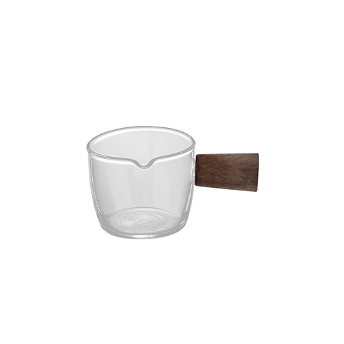 Glass Milk Pot With Wooden Handle