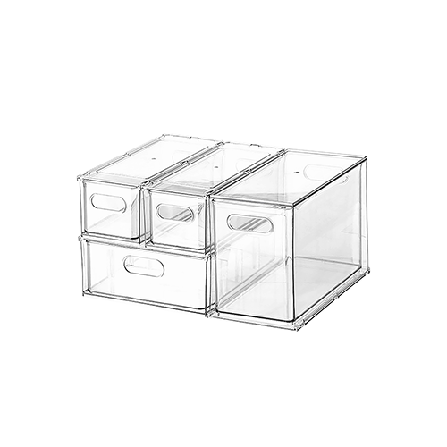Transparent PET 4 Drawer Storage Set